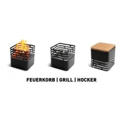 Höfats CUBE Feuerkorb Edelstahl Schwarz -Garten Leben 891454 4