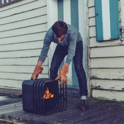 Höfats CUBE Feuerkorb Edelstahl Schwarz -Garten Leben 891454 6