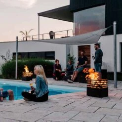 Höfats CUBE Feuerkorb Edelstahl Schwarz -Garten Leben 891454 7