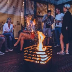 Höfats CUBE Feuerkorb Edelstahl Schwarz -Garten Leben 891454 9