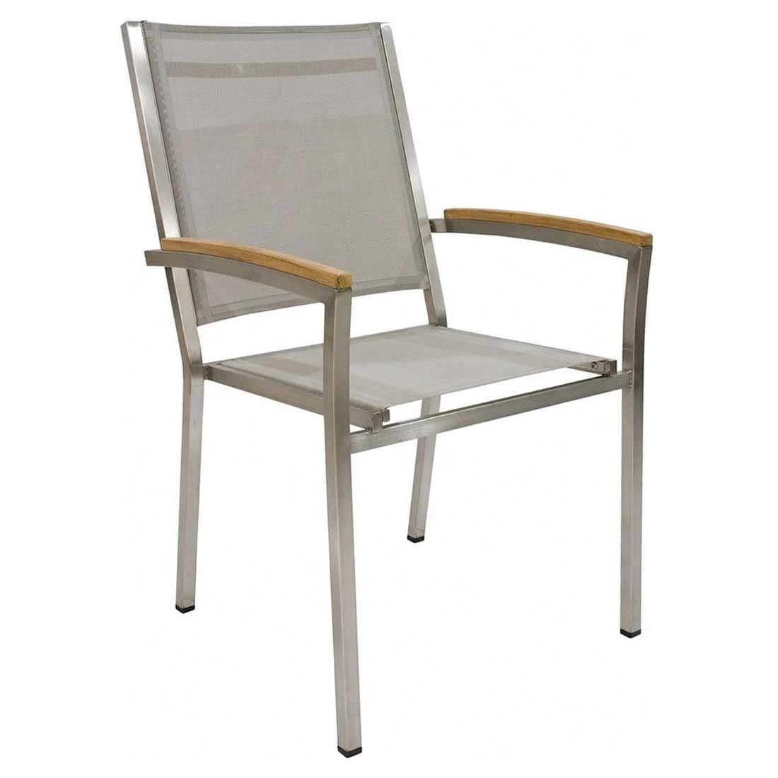 Zebra Pontiac Stapelsessel Hoch Edelstahl/Textilene Seidengrau 3 Zebra Pontiac Stapelsessel Hoch Edelstahl/Textilene Seidengrau