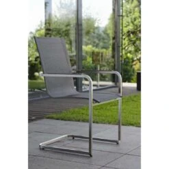 Stern Evoee Freischwinger Edelstahl/Textilene Silber/Silbergrau 23 Stern Evoee Freischwinger Edelstahl/Textilene Silber/Silbergrau -Garten Leben 926577 11