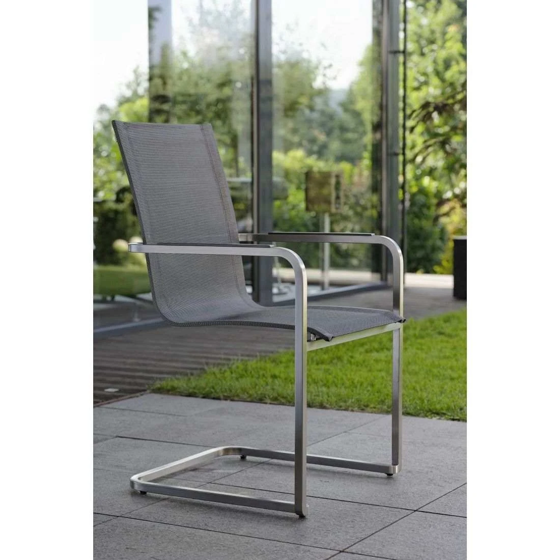 Stern Evoee Freischwinger Edelstahl/Textilene Silber/Silbergrau 13 Stern Evoee Freischwinger Edelstahl/Textilene Silber/Silbergrau – Bild 11