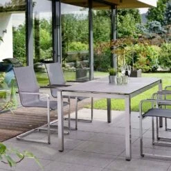 Stern Evoee Freischwinger Edelstahl/Textilene Silber/Silbergrau 15 Stern Evoee Freischwinger Edelstahl/Textilene Silber/Silbergrau -Garten Leben 926577 3