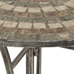 Siena Garden Felina Anstelltisch 69x35x71cm Eisen/Naturstein-Mix Silber-Schwarz -Garten Leben 933375 4