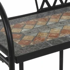 Siena Garden Prato Regal 143cm Eisen/Mosaikoptik 3 Böden Mattschwarz/Terracotta-Mix -Garten Leben 933463 4