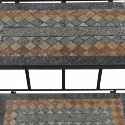 Siena Garden Prato Regal 143cm Eisen/Mosaikoptik 3 Böden Mattschwarz/Terracotta-Mix -Garten Leben 933463 5