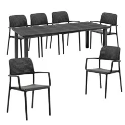 Nardi Bora Gartenmöbelset 7-tlg. Kunststoff Anthrazit 9 Nardi Bora Gartenmöbelset 7-tlg. Kunststoff Anthrazit -Garten Leben 939656 1