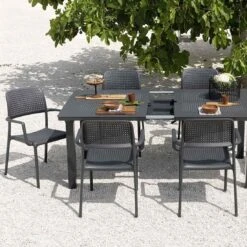 Nardi Bora Gartenmöbelset 7-tlg. Kunststoff Anthrazit 11 Nardi Bora Gartenmöbelset 7-tlg. Kunststoff Anthrazit -Garten Leben 939656 3