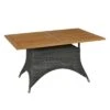 Zebra Status Gartentisch 140x90cm Geflecht/Teak Anthrazit -Garten Leben 958378 1