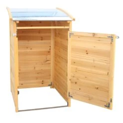 Habau Mülltonnenbox 240 Liter Spießtanne/Blech Braun -Garten Leben 970214 3