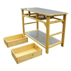 Habau Gartentisch/Pflanztisch 110x55 Cm Mit Schubladen Spießtanne/Blech Braun 7 Habau Gartentisch/Pflanztisch 110x55 Cm Mit Schubladen Spießtanne/Blech Braun -Garten Leben 970258 3