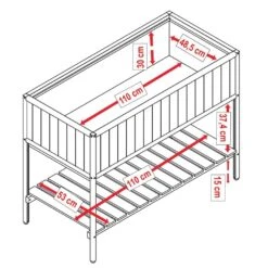 Habau Hochbeet Mit Aluminium/Kiefer Braun/Grau -Garten Leben 970599 4