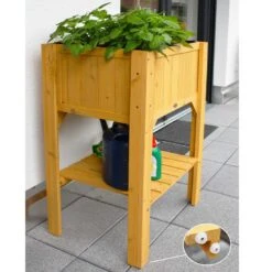 Habau Kompakt Hochbeet Mit Ablage Spießtanne Braun -Garten Leben 970632 3