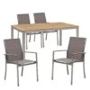 OUTLIV. Oviedo Stapelstühle Gartenmöbelset 5-teilig Mit Granada Ausziehtisch Taupe -Garten Leben 975208 1