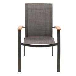 OUTLIV. Davos Stapelsessel Aluminium/Textilene Anthrazit/Grau -Garten Leben 990773 2