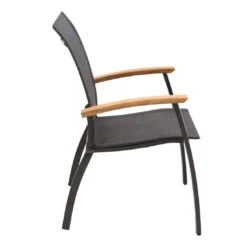 OUTLIV. Davos Stapelsessel Aluminium/Textilene Anthrazit/Grau -Garten Leben 990773 3