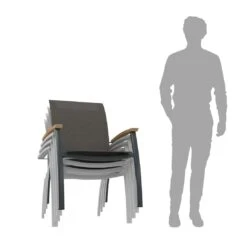 OUTLIV. Davos Stapelsessel Aluminium/Textilene Anthrazit/Grau -Garten Leben 990773 6