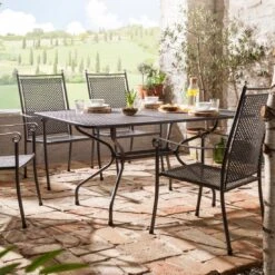 Royal Garden Excelsior Hochlehner-Stapelsessel Metall Eisengrau -Garten Leben 9974304 4