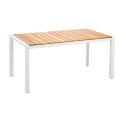 Best Paros Gartentisch Aluminium/Teak Weiß/Teak