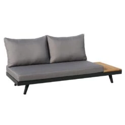 Acamp Naxos Loungeset 3-tlg. Mit Tisch 70x70 Cm Anthrazit/Teak-Look -Garten Leben acamp naxos loungeset 3 tlg mit tisch 70x70 cm 1422127 5