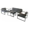 Acamp Space Loungeset 5-tlg. Stahl/Glas/Kunststoff Anthrazit/Teak/Grau