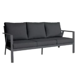 Acamp Thasos Dininglounge Aluminium/Kunstfaser Anthrazit/Grau -Garten Leben acamp thasos loungegruppe 4 tlg aluminium polyester mi tisch 140x80 cm 1434502 5