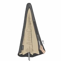 AeroCover Mittelstockschirm Schutzhülle Bis Ø400cm Polyester Uni Anthrazit -Garten Leben aerocover schirmhulle mittelstock bis 400cm 3