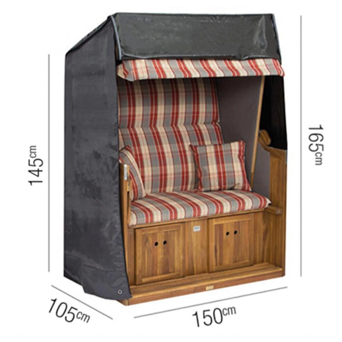 AeroCover Schutzhülle Für Strandkorb 150x105x165cm Polyester Uni Anthrazit 3 AeroCover Schutzhülle Für Strandkorb 150x105x165cm Polyester Uni Anthrazit