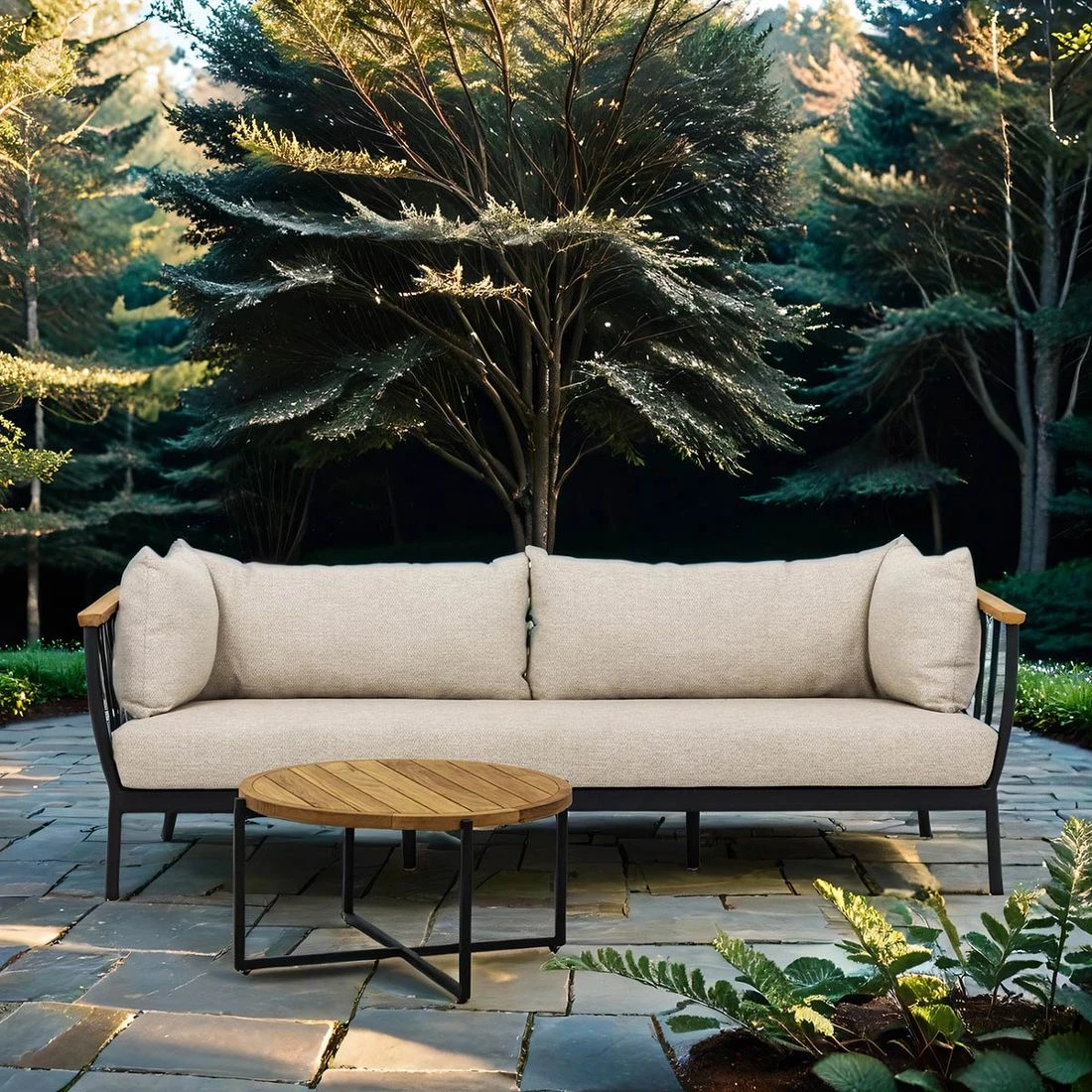 Apple Bee Condor Loungebank Inkl. Loungetisch Schwarz/Natur 3 Apple Bee Condor Loungebank Inkl. Loungetisch Schwarz/Natur