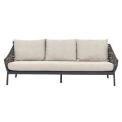Apple Bee Milou Gartensofa Aluminium/Rope/Bee Wett Schwarz/Willow -Garten Leben apple bee milou lounge 3 sitzersofa aluminium rope bee wett black willow nature grey 1098562 2