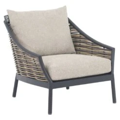 Apple Bee Milou Loungesessel Aluminium/Rope/Bee Wett Schwarz/Willow -Garten Leben apple bee milou lounge loungesessel aluminium rope bee wett black willow nature grey 1098551 2