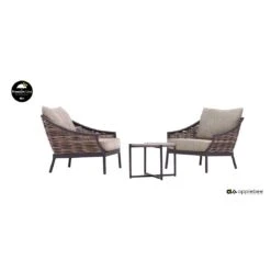 Apple Bee Milou Loungesessel Aluminium/Rope/Bee Wett Schwarz/Willow -Garten Leben apple bee milou lounge loungesessel aluminium rope bee wett black willow nature grey 1098551 3
