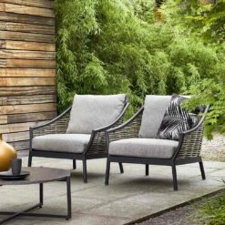 Apple Bee Milou Loungesessel Aluminium/Rope/Bee Wett Schwarz/Willow -Garten Leben apple bee milou lounge loungesessel aluminium rope bee wett black willow nature grey 1098551 7