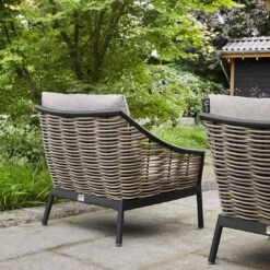 Apple Bee Milou Loungesessel Aluminium/Rope/Bee Wett Schwarz/Willow -Garten Leben apple bee milou lounge loungesessel aluminium rope bee wett black willow nature grey 1098551 9