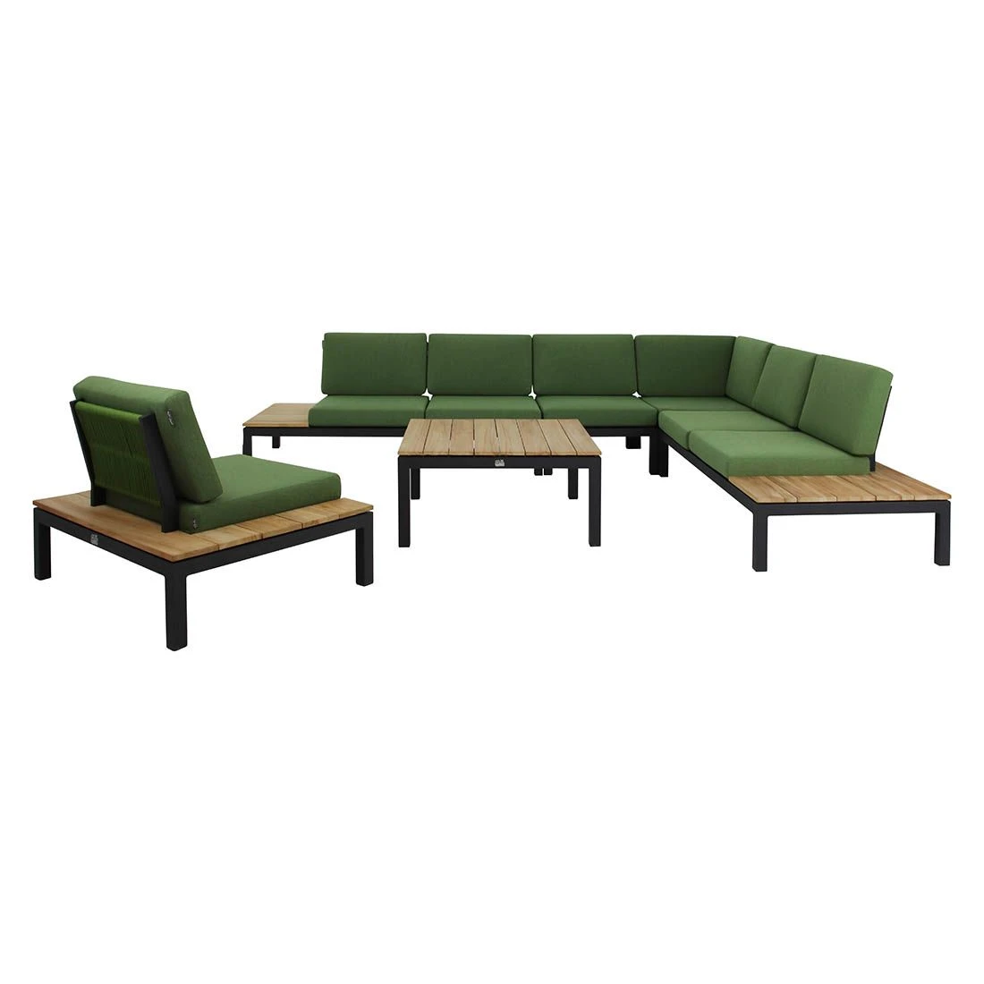 Apple Bee Pebble Beach Ecklounge 6-tlg. Aluminium/Bee Wett Black/Olive Green 3 Apple Bee Pebble Beach Ecklounge 6-tlg. Aluminium/Bee Wett Black/Olive Green