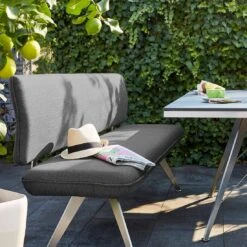 Best Babylon Bravour Gartenbank 150cm Edelstahl/Horizon Silber/Marengo -Garten Leben best beyond babylon 3 sitzerbank 150cm edelstahl horizon 1380569 2