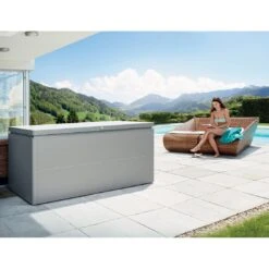 Biohort Loungebox Kissenbox Quarzgrau-Metallic -Garten Leben biohort loungebox kissenbox 200x85x90 cm quarzgrau metallic 1322016 2