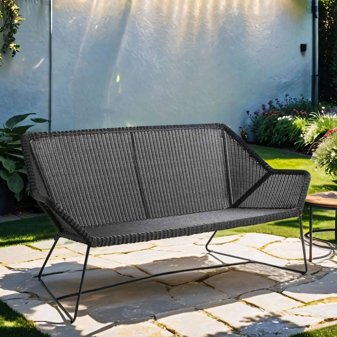 Cane-Line Breeze Gartensofa 154 Cm Stahl/Geflecht Black 3 Cane-Line Breeze Gartensofa 154 Cm Stahl/Geflecht Black