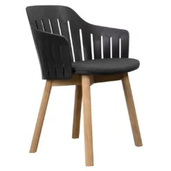 Cane-Line Choice Gartenstuhl Teak/Polypropylen + Kissen Natur/Schwarz