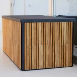 Cane-Line Combine Gartenbox Groß Teak/Aluminium Natur/Lava Grey -Garten Leben cane line combine kissentruhe gross teak aluminium 1463465 6