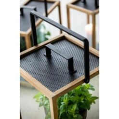 Cane-Line Lighthouse Laterne 33x33x54 Cm Teak/Aluminium Natur/Lava Grey -Garten Leben cane line lighthouse laterne 33x33x54 cm teak aluminium 1463696 3