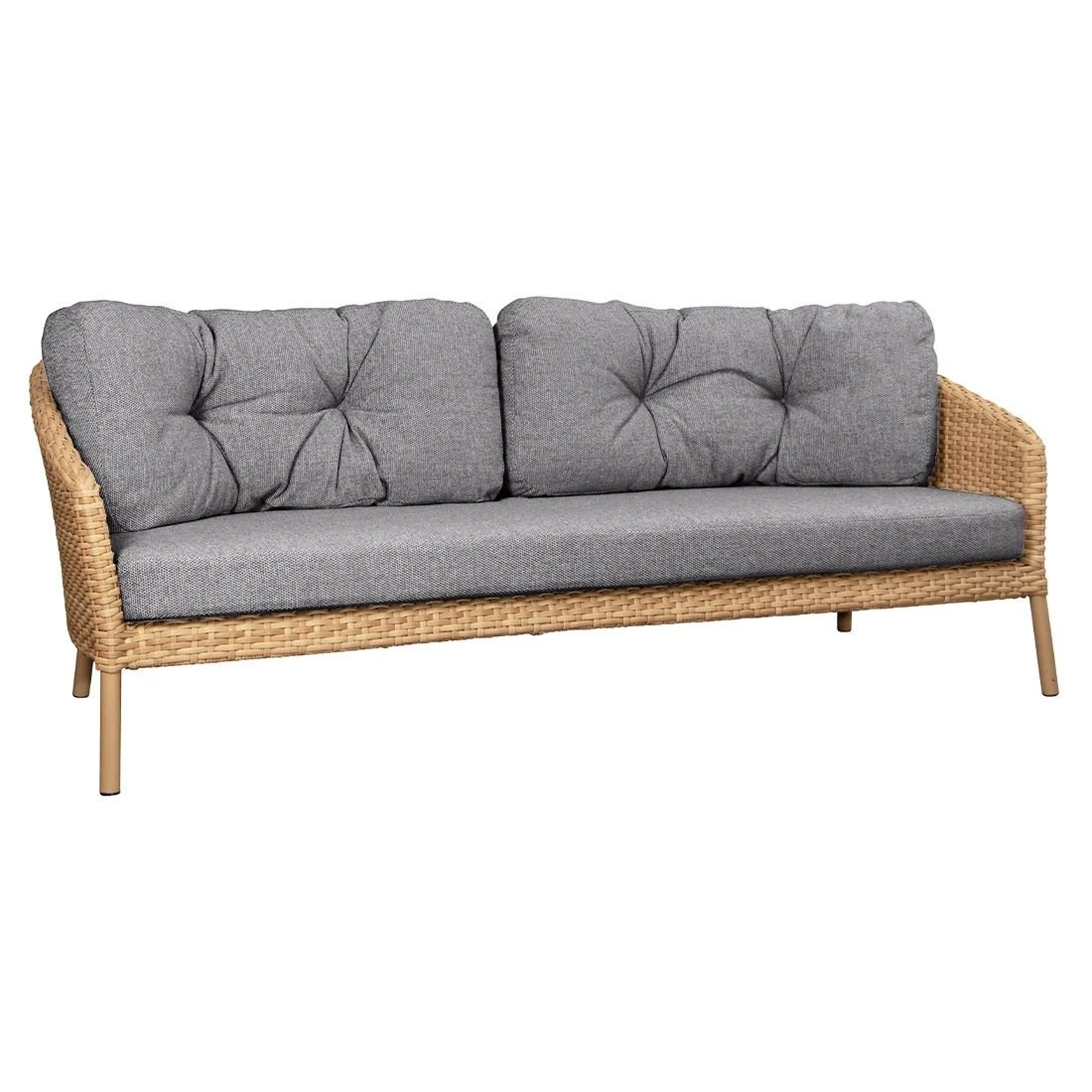Cane-Line Ocean Gartensofa 202cm Aluminium/Geflecht/Polypropylen Dark Grey/Natur 4 Cane-Line Ocean Gartensofa 202cm Aluminium/Geflecht/Polypropylen Dark Grey/Natur – Bild 2