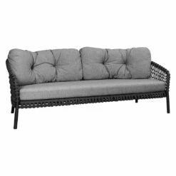 Cane-Line Ocean Loungeset 5-tlg. Mit Tischen Aluminium/Teak Dark Grey/Natur -Garten Leben cane line ocean loungeset 5 tlg mit tischen aluminium teak 1481681 3