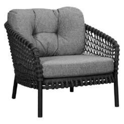 Cane-Line Ocean Loungeset 5-tlg. Mit Tischen Aluminium/Teak Dark Grey/Natur -Garten Leben cane line ocean loungeset 5 tlg mit tischen aluminium teak 1481681 4