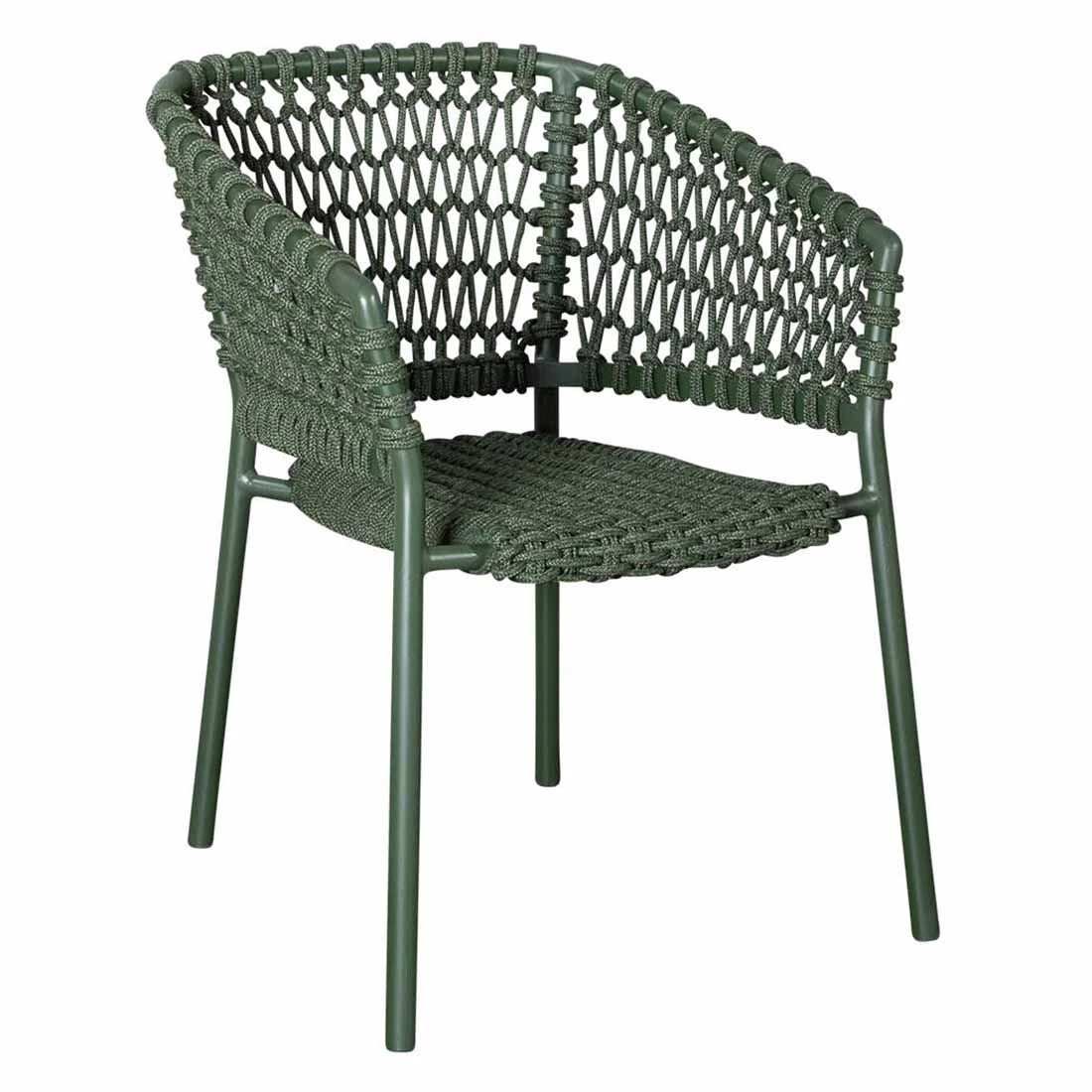 Cane-Line Ocean Stapelsessel Aluminium/Rope Dark Green 3 Cane-Line Ocean Stapelsessel Aluminium/Rope Dark Green