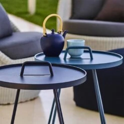 Cane-Line On-the-move Beistelltisch Ø44x54 Cm Aluminium Dusty Blue -Garten Leben cane line on the move beistelltisch durchm44x54 cm aluminium 1464180 3