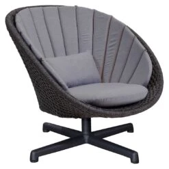 Cane-Line Peacock Loungesessel Aluminium/Rope Dark Grey/Grey -Garten Leben cane line peacock loungesessel aluminium rope 1480493 2