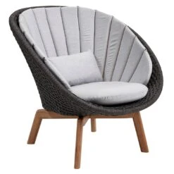 Cane-Line Peacock Loungesessel Teak/Rope Dark Grey/Light Grey -Garten Leben cane line peacock loungesessel teak rope 1480295 2