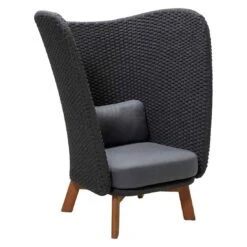 Cane-Line Peacock Wing Loungesessel Teak/Rope Dark Grey/Grey/Natur -Garten Leben cane line peacock wing loungesessel teak rope 1465071 2